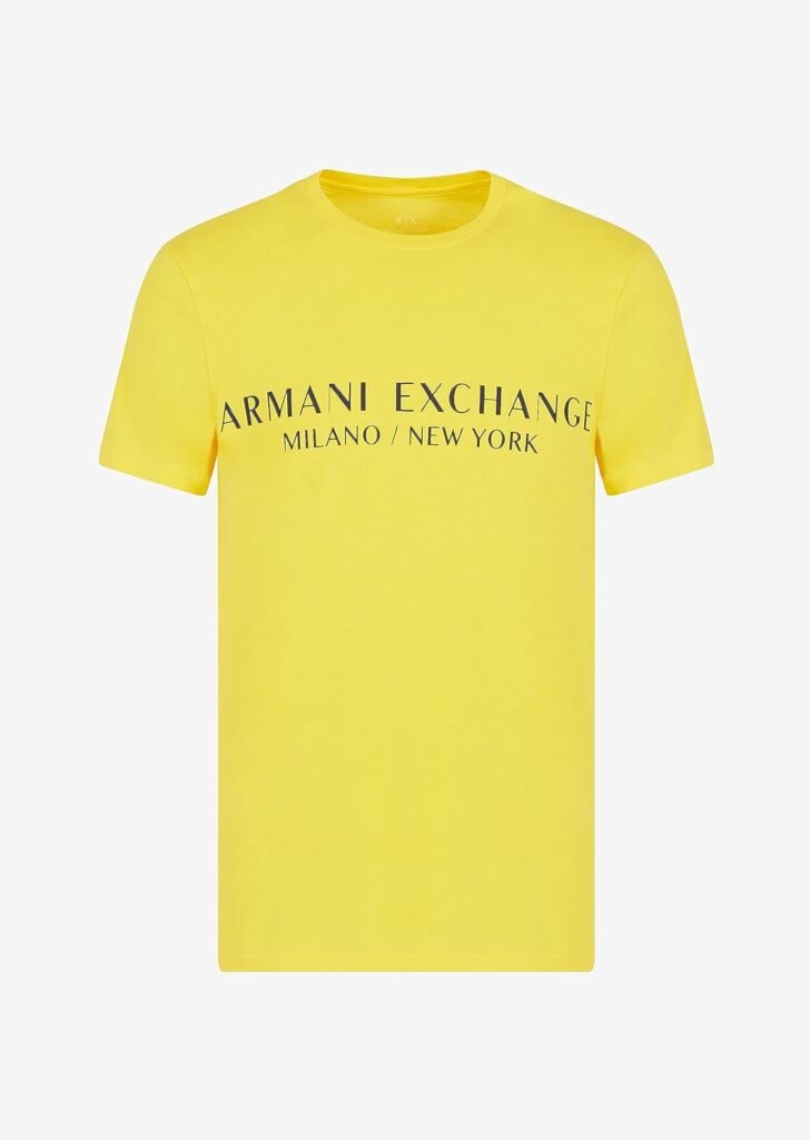A | X ARMANI EXCHANGE Mens Short Sleeve Milan New York Logo Crew Neck T-Shirt