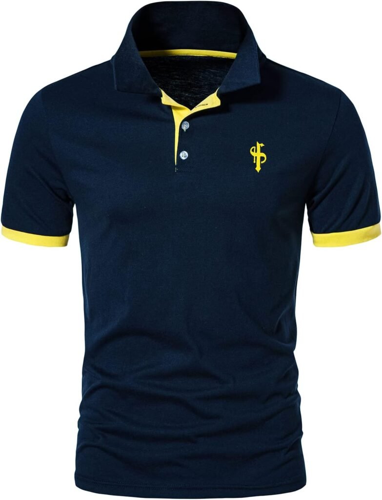 CEHT Mens Polo Shirts Short Sleeve  Long Sleeve Cotton Golf Polo Shirts for Men Slim Fit Casual Tops