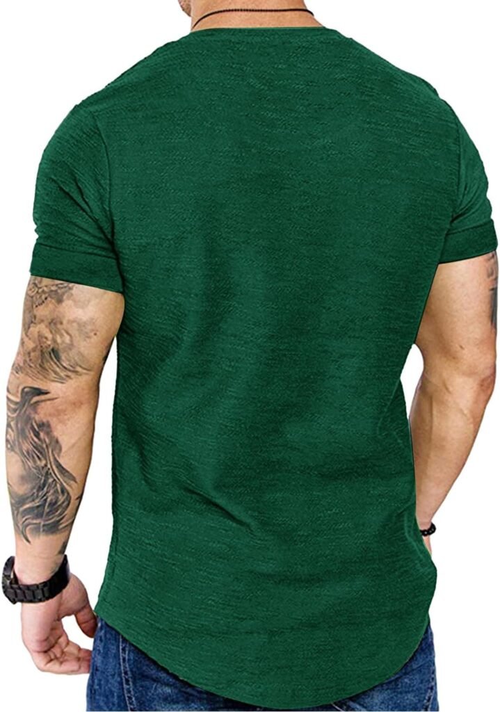 Fashion Mens T Shirt Muscle Gym Workout Athletic Shirt Cotton Tee Shirt Top