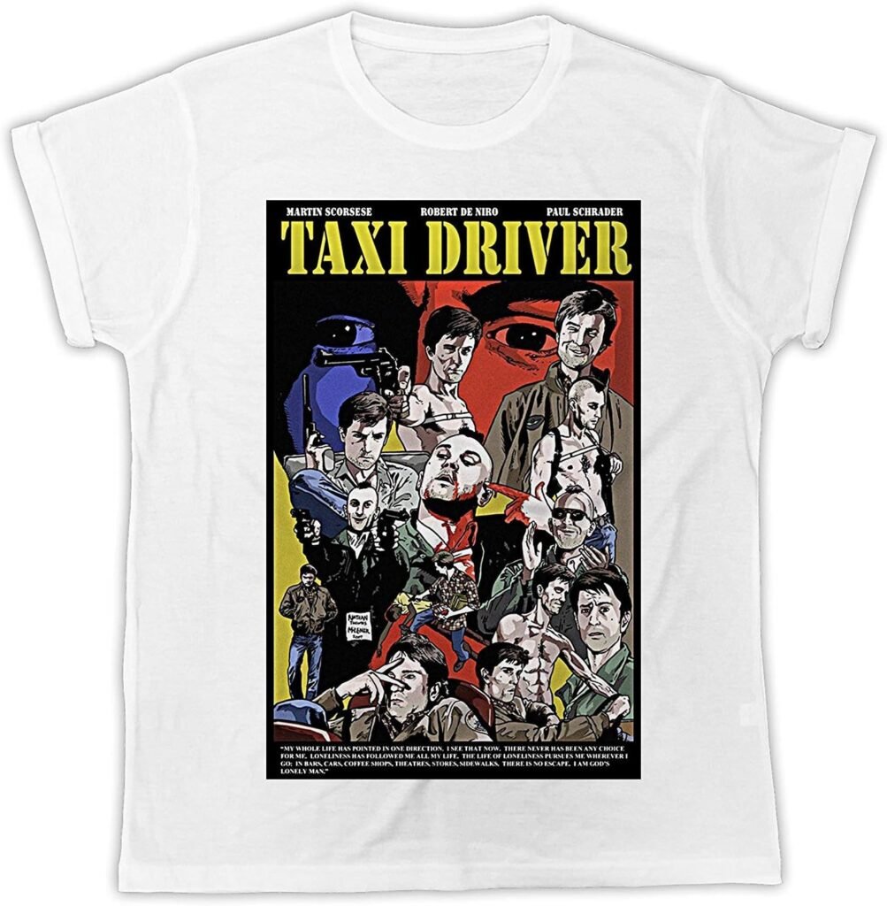 JAMZZY TEE mens Taxi Driver Movie Poster Funny Gift Designer T-Shirt, Multicoloured, XX-Large