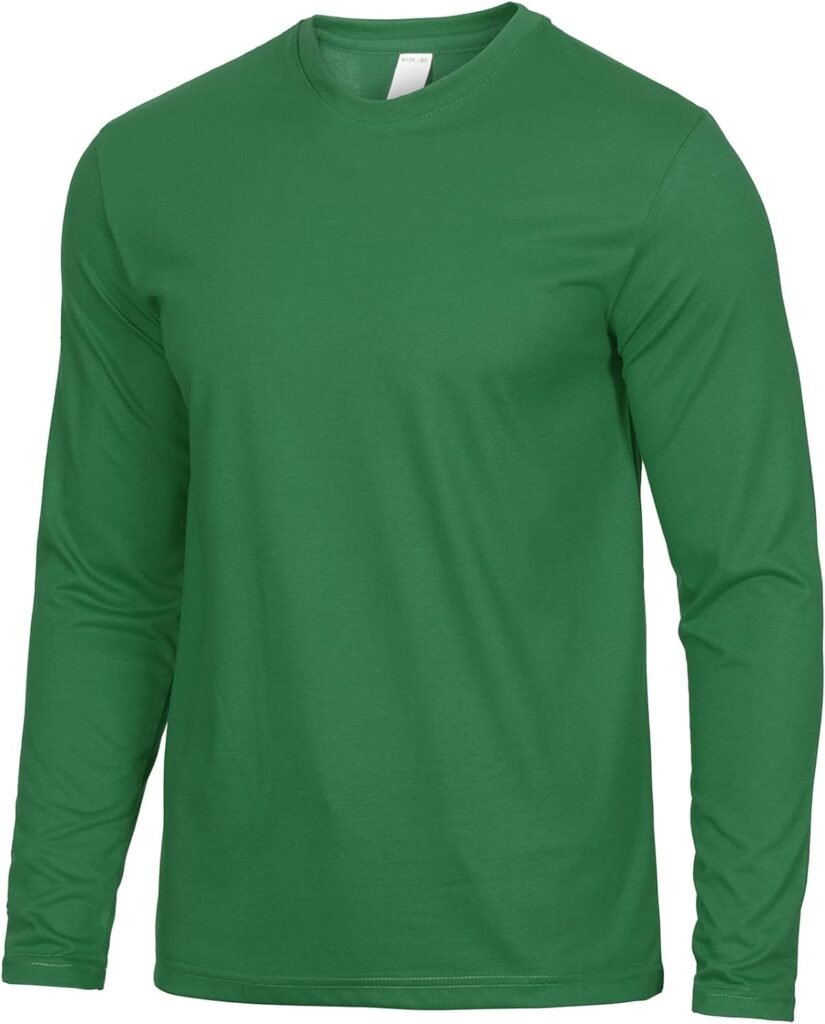Long Sleeve Shirts for Men - Soft Comfy Casual Tee Round Neck Full Sleeves Mens Ringer T-Shirt