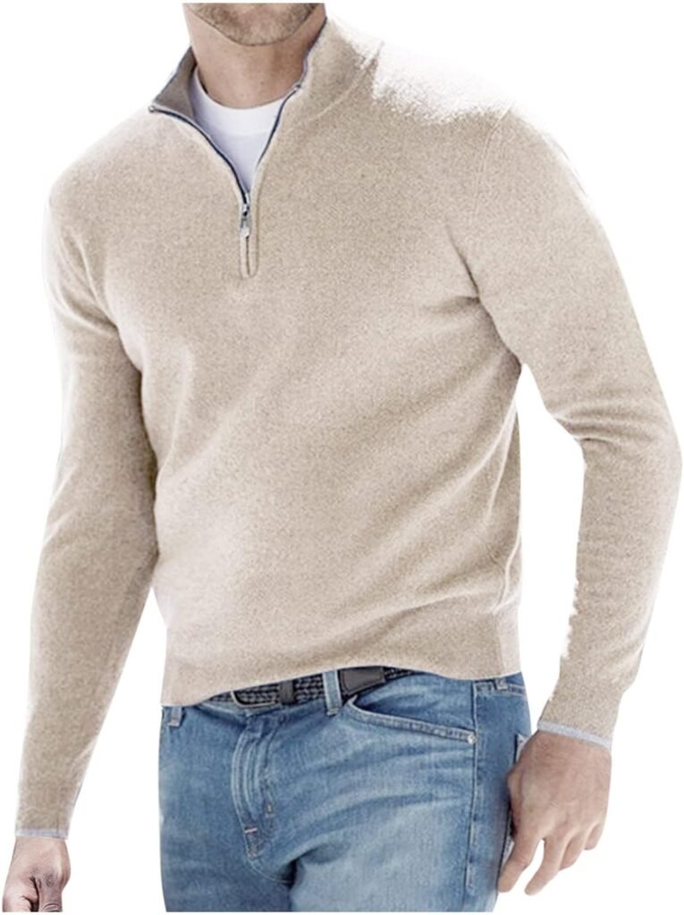 Mens Designer Shirts Solid Color Half Zipper Stand-Up Collar Long Sleeve Pullover Cashmere Blouse Warm Bottoming Tops