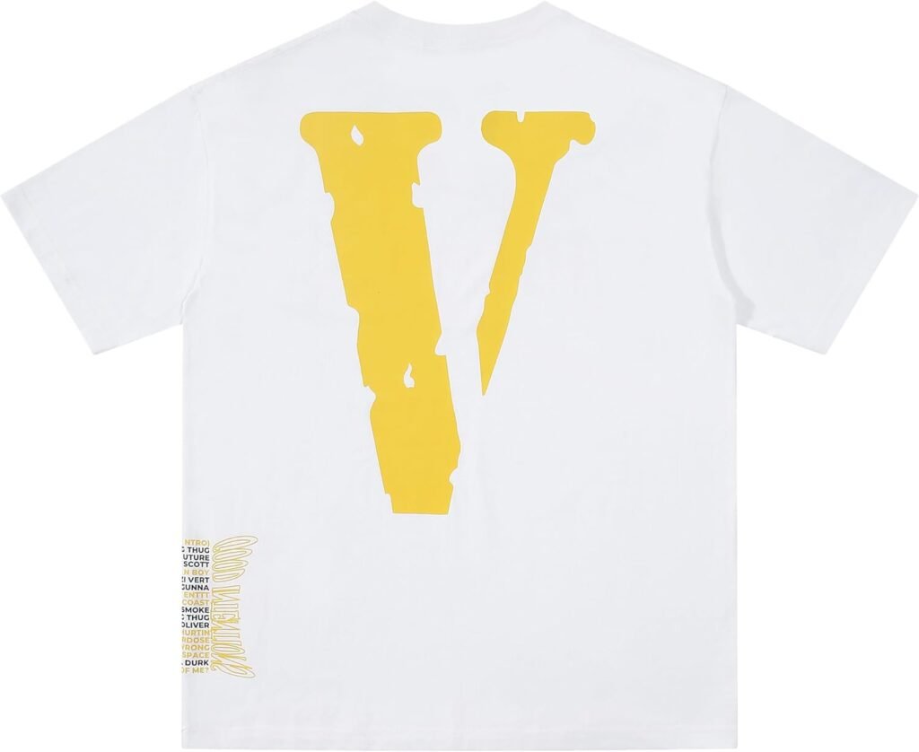 SUONUYB Mens T-Shirt Fashion Big V Letter Printing Shirt Casual Couple Hip-Hop Short-Sleeved Wide Version T-Shirt