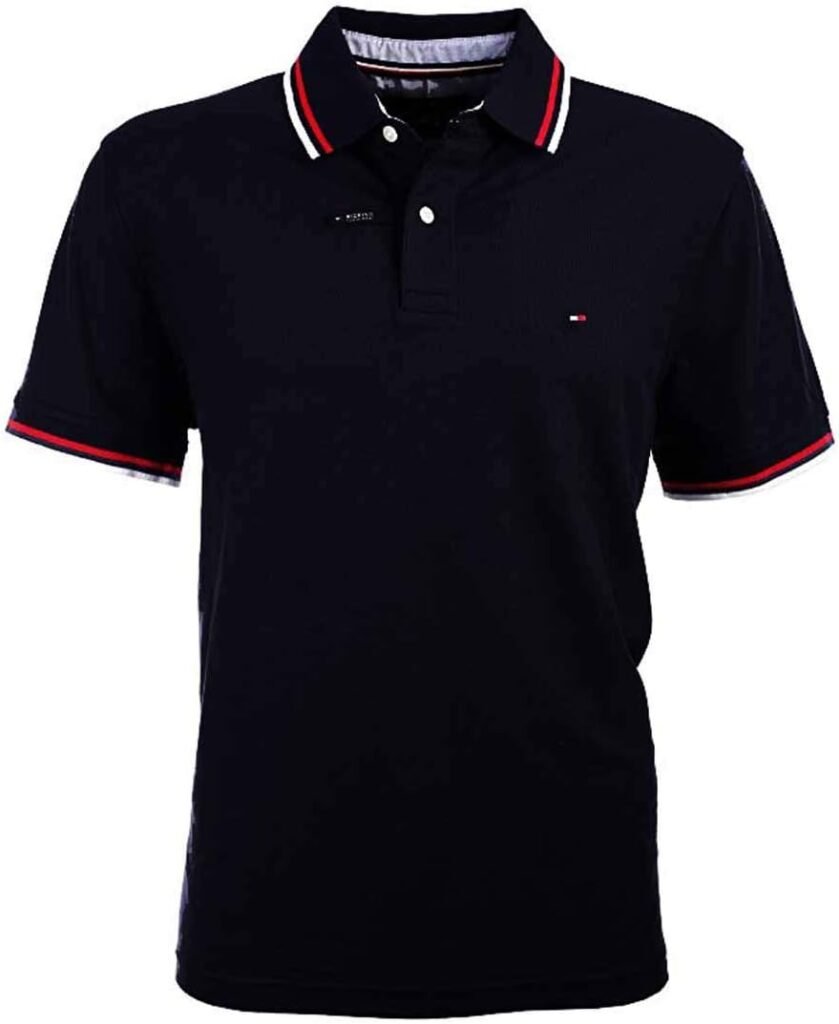 Tommy Hilfiger Mens Striped Collar Polo