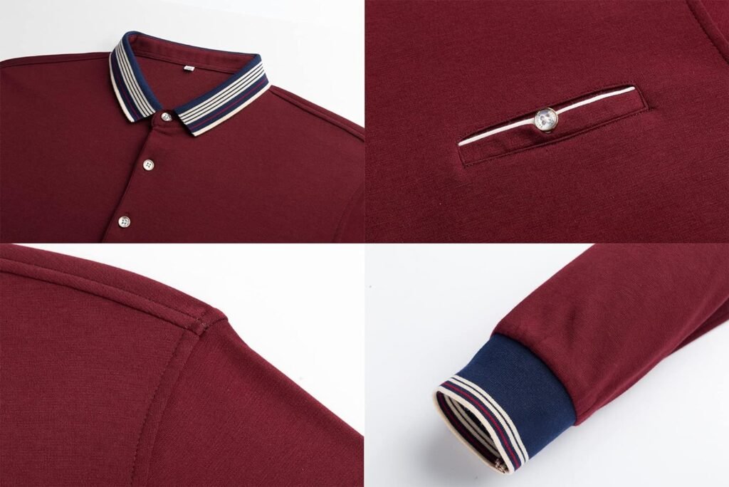 XTAPAN Mens Polo Shirt Casual Long Short Sleeve Classic Fashion Polo Cotton T Golf Sport Shirt
